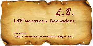 Löwenstein Bernadett névjegykártya